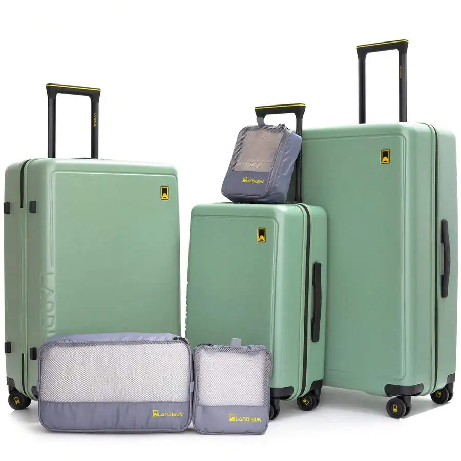 TRIPCOMP Luggage Sets 6 Piece With TSA Lock, ABS Lightweight Carry On Suitcase With Spinner Wheel , Hard Shell Travel Luggage Wi