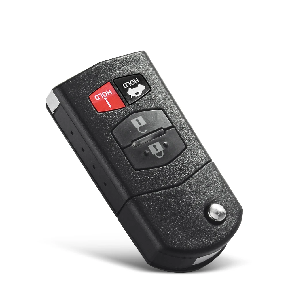 KEYYOU With Battery SKE12501 BGBX1T478SKE125-01 Flip Key Shell Case 3/4 Button For Mazda 2 3 5 6 CX-7 CX-9 MX-5 Miata 2006-2015