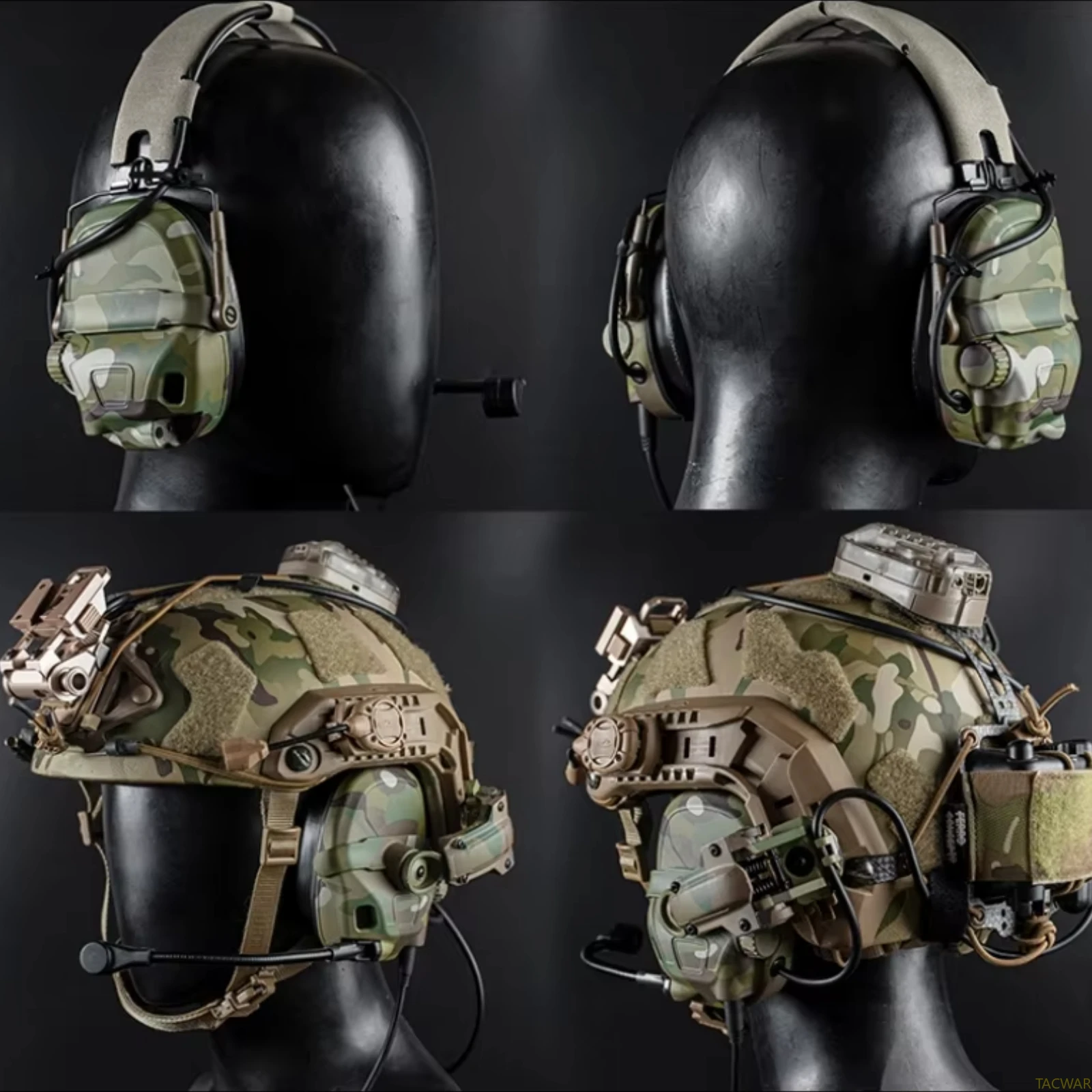 Auriculares tácticos TH6 con reducción de ruido y adaptador casco - imagen 5