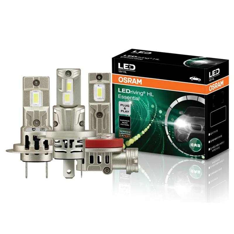 Żarówki LED OSRAM Essential H4 H7 H11 do reflektorów samochodowych, łatwe w montażu, Plug & Play, H8 H9 H10 H16 H18 H19 HB3 HB4 HIR1 HIR2, białe żarówki LED o wysokiej mocy do samochodów. — 2