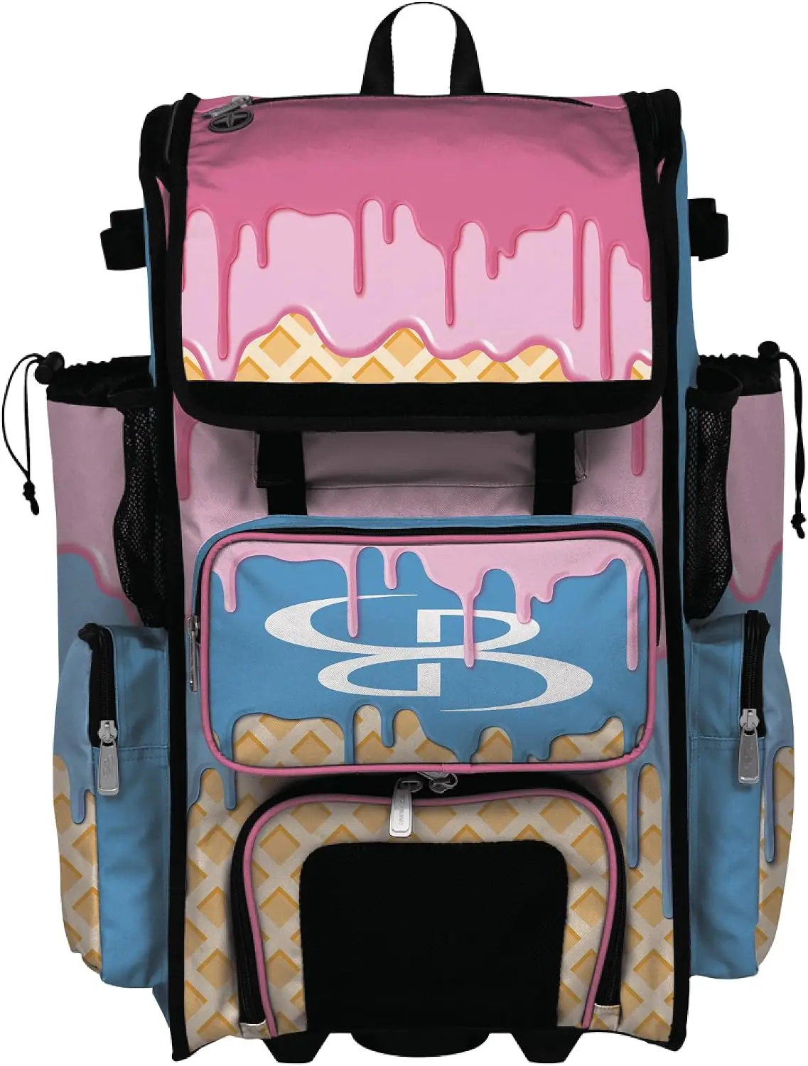 Wheeled Telescopic Baseball Softball Gear Bat Bag Four Slugger Storage