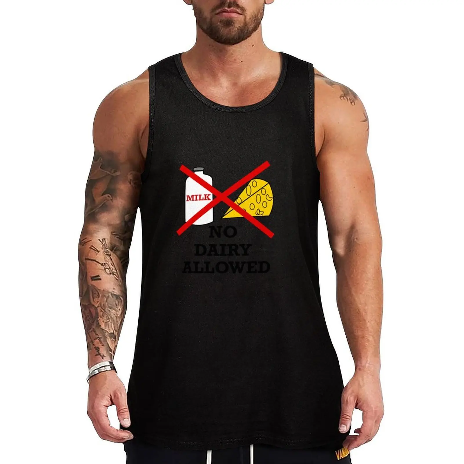 No dairy,dairy allergy,no dairy allowed Tank Top Comfort Stretch Tank Top Relaxed Fit Sleeveless