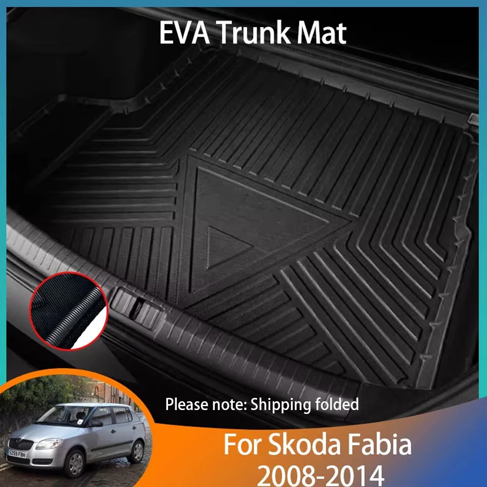 Car Rear Trunk Mat For Skoda Fabia MK2 2 5J 2008 2009 2010 2011 2012 2013 2014 Waterproof Protective Storage Pad Auto Accessorie