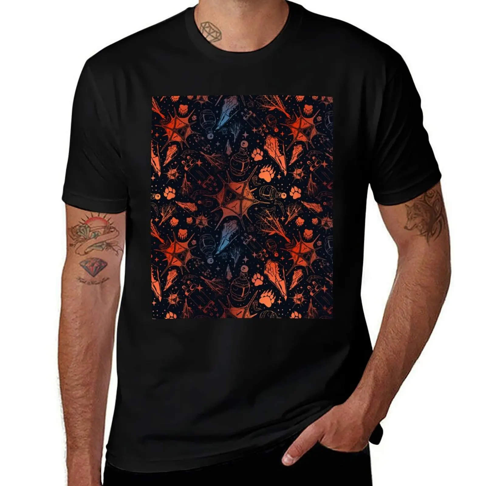 

BG3 Pattern [red & blue ver.] Astarion Shadowheart Druid Potion Netherstone Worm Parasite Scroll DnD Gaming T-Shirt