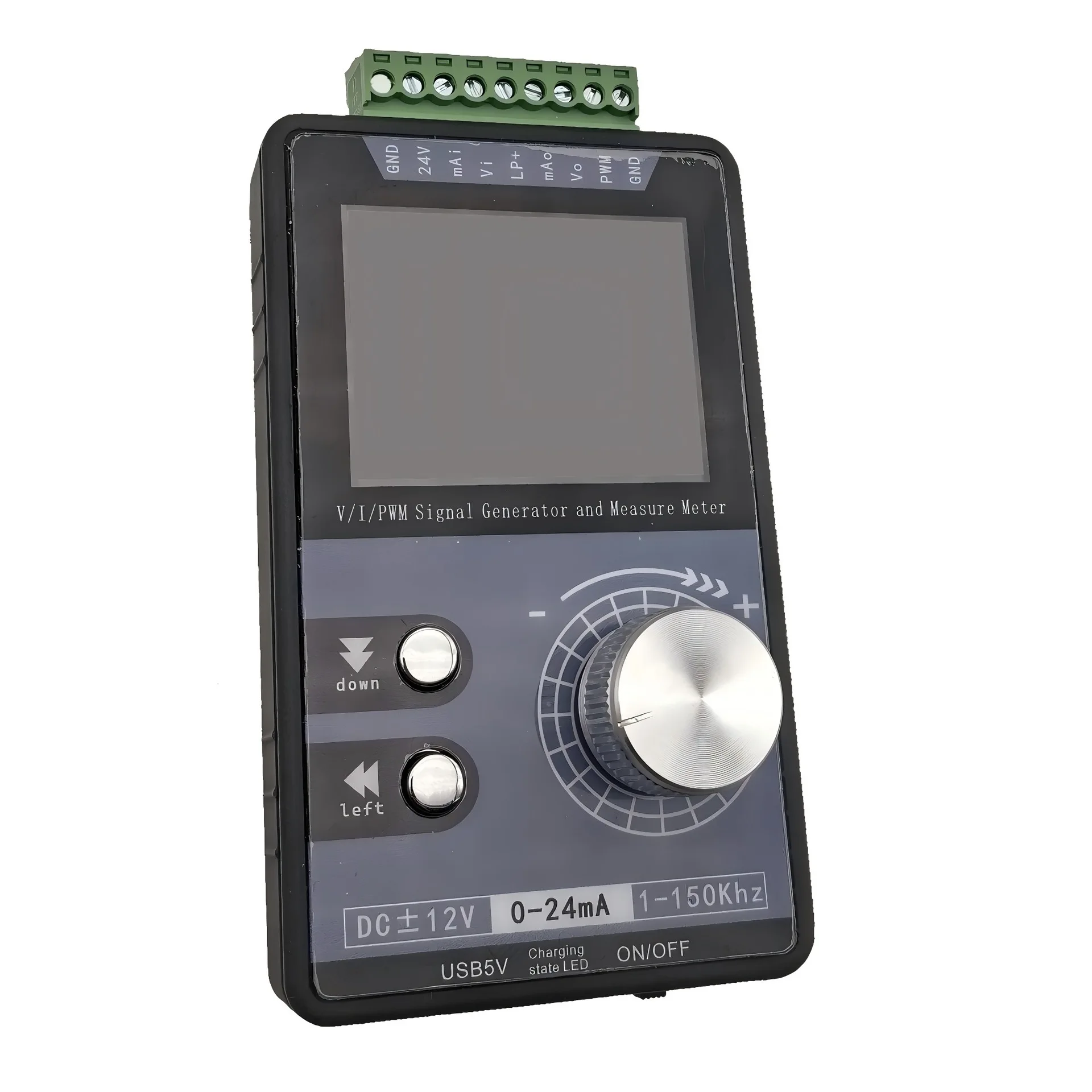 High-precision handheld DC voltage and current source PWM pulse signal generator | Large color screen with analog input