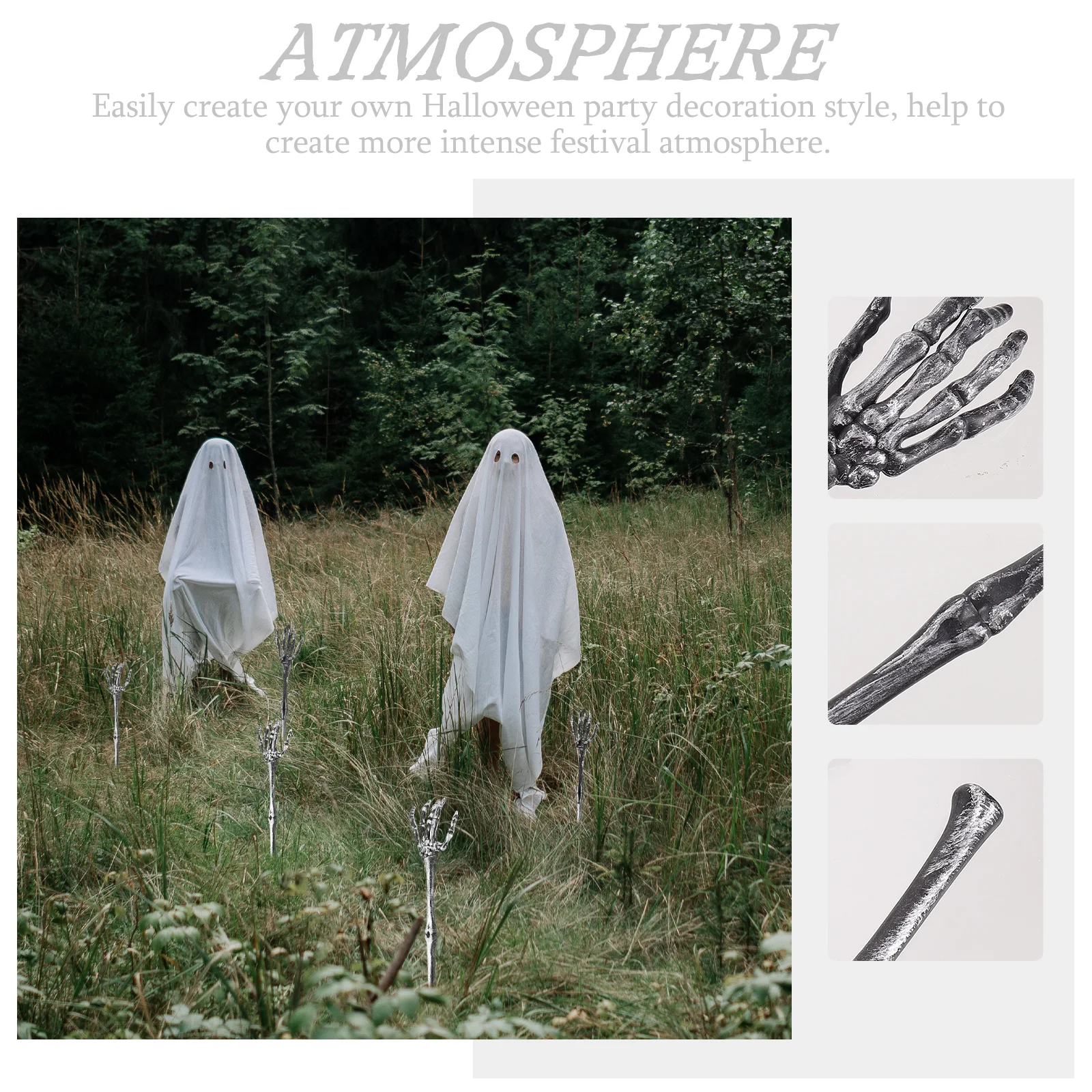 

1Pair Halloween Hands Stake Outdoor Yard Decoration Halloween Party Supply Horror Prop Hands Stake