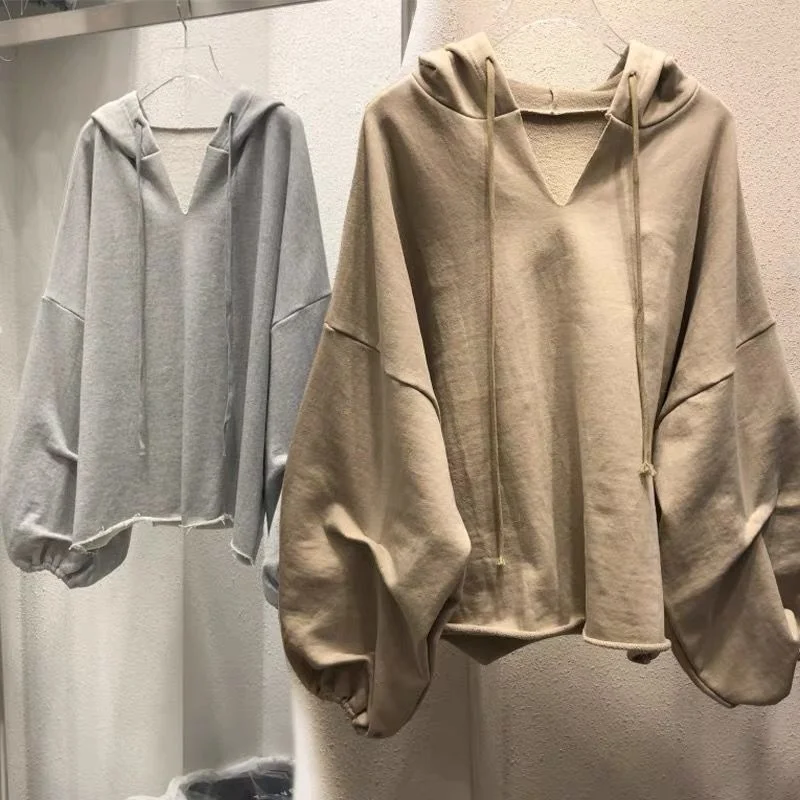 Large Size Women\'s Spring Autumn Loose Hoodies Korean Fashion Long Sleeve Sweatershirt