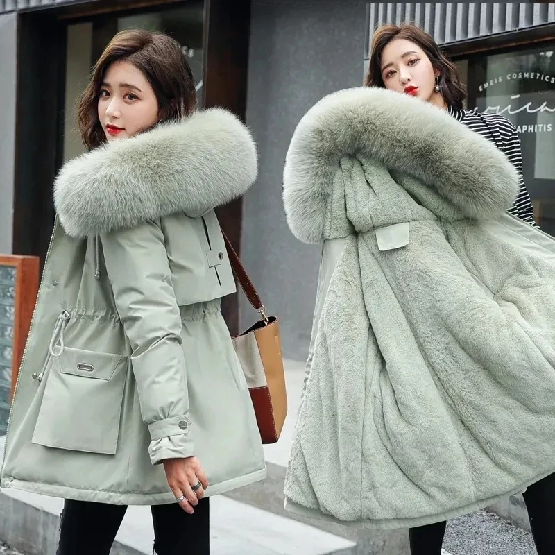 2023 New Fashion Winter Jacket Warm Fur Collar Thick Overcoat  Hooded Parkas Women's Jacket Clothing Female Snow Wear Outwear