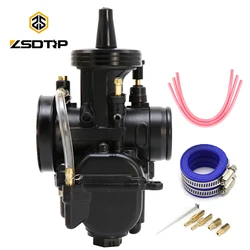 ZSDTRP PWK 21 24 26 28 30 32 34mm Motorbike Motorcycle Carburetor 4T Engine Systems With Power Jet Adapter