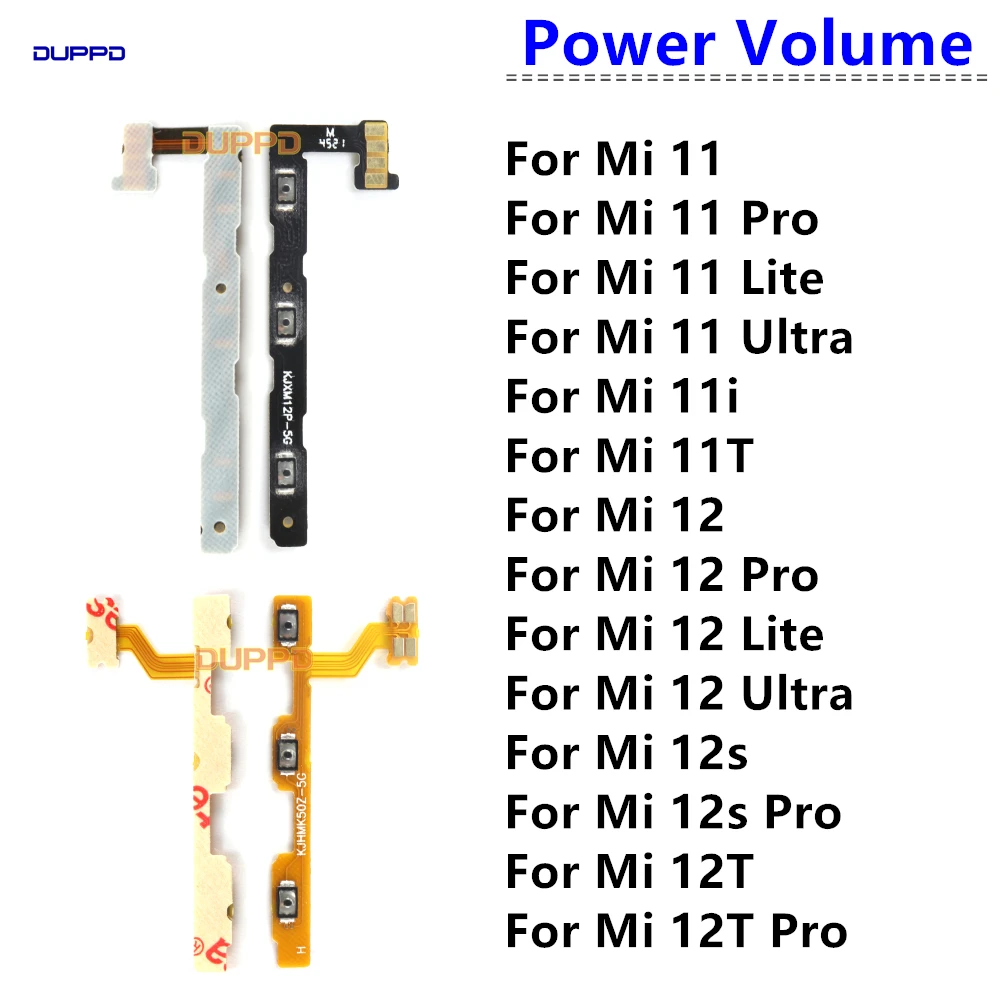 

For XiaoMi 11 11i 11T 12 12s 12T Lite Pro Ultra Switch Power ON OFF Key Mute Silent Volume Button Ribbon Flex Cable