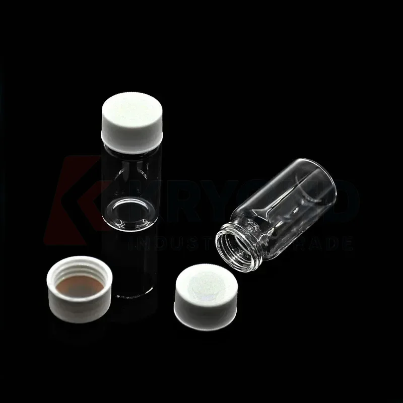EPA Vials 20ml Transparent Chromatography Vial Sample Storage Reagent Bottle with 22mm Cover and Septa 10 PK