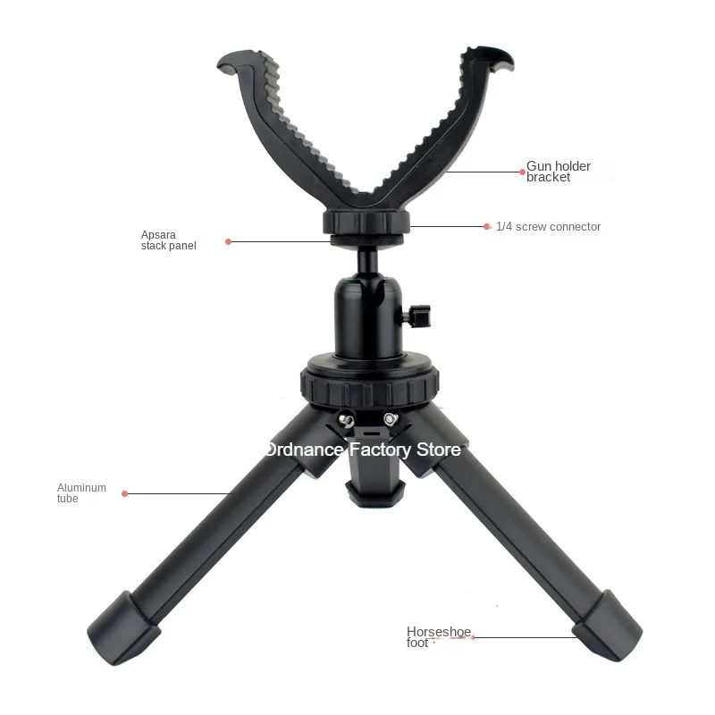 Tactical Shooting Rest Adjustable Height Compact Rifle Shooting Tripod V Yoke Durable Aluminum Construction for Shooting Hunting