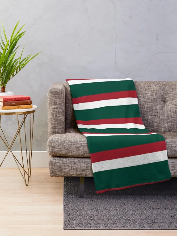 Leicester Tigers rugby club colours - Striped Throw Blanket