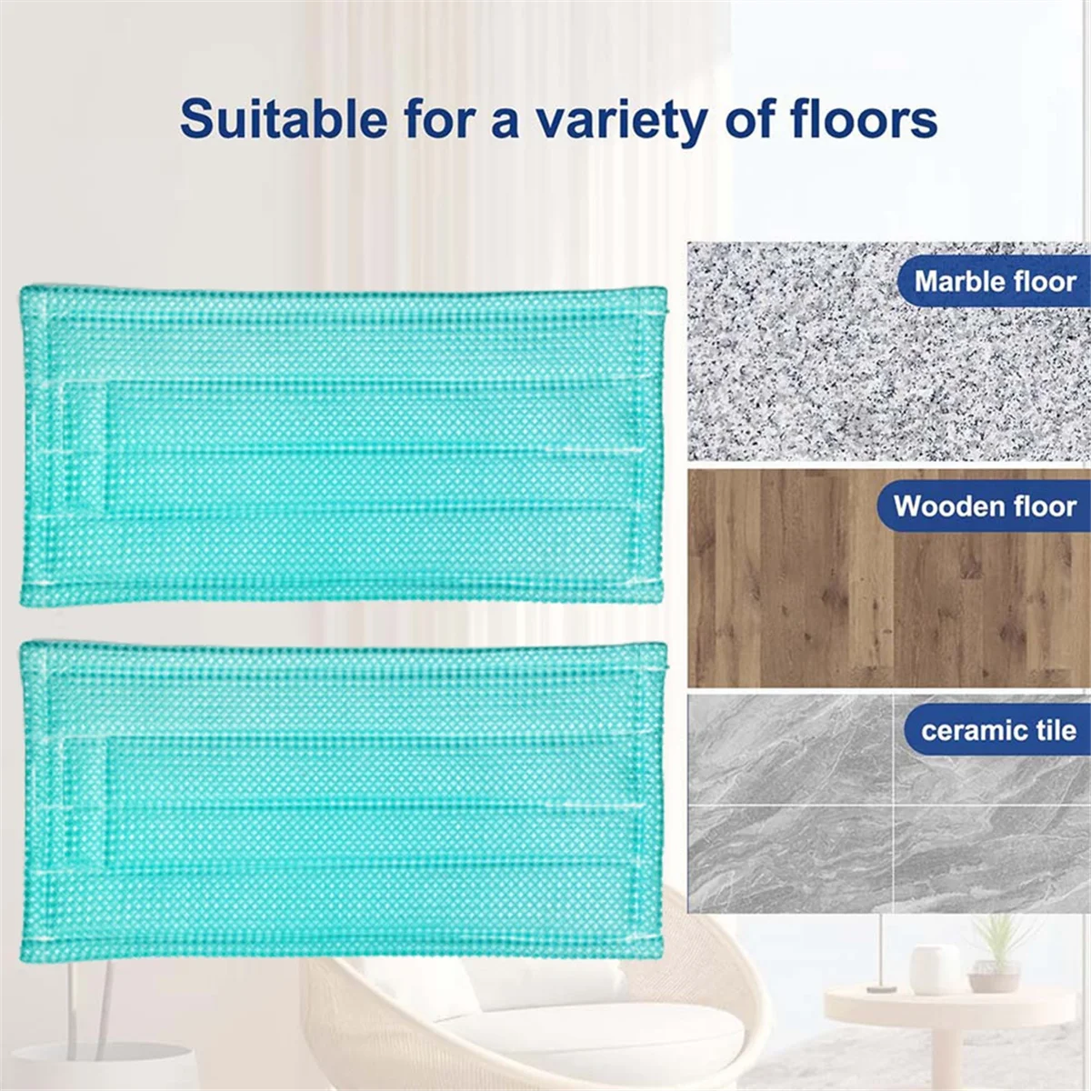 

A56X 4PCS Mop Pads for Vorwerk Kobold SP520/SP530/MF520/MF530 Vacuum Cleaner Parts Washable Steam Mop Cloths