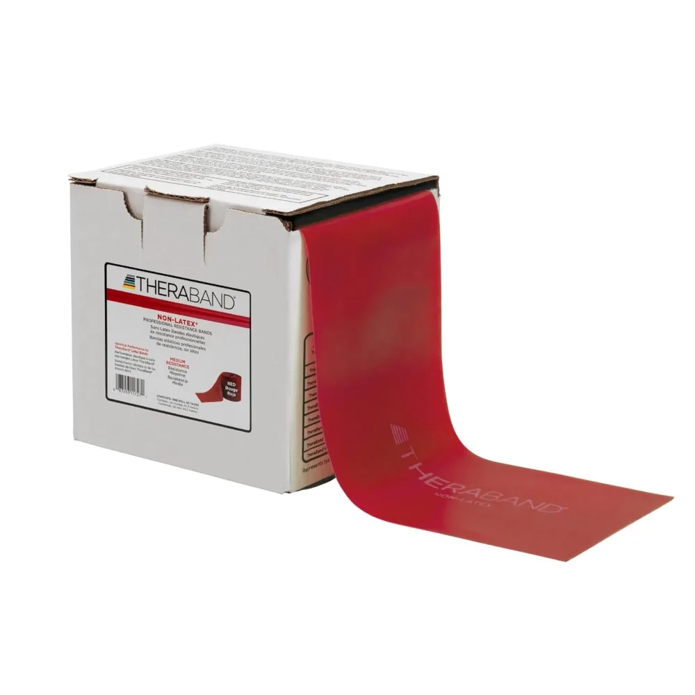 

Эспандер, красный, средний, рулон на 50 ярдов, без латекса, эластичная лента для упражнений, физиотерапии, йоги, пилатеса, растяжки