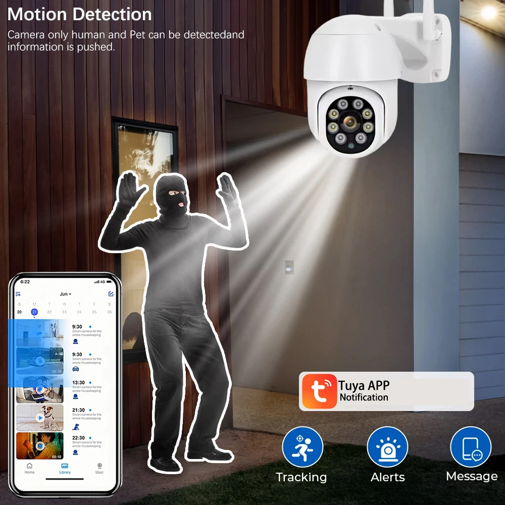 Tuya 5MP Solar Battery 4G Sim Card Wireless PTZ Security Camera Outdoor Auto tracking Wifi CCTV Surveillance Camera Smart life