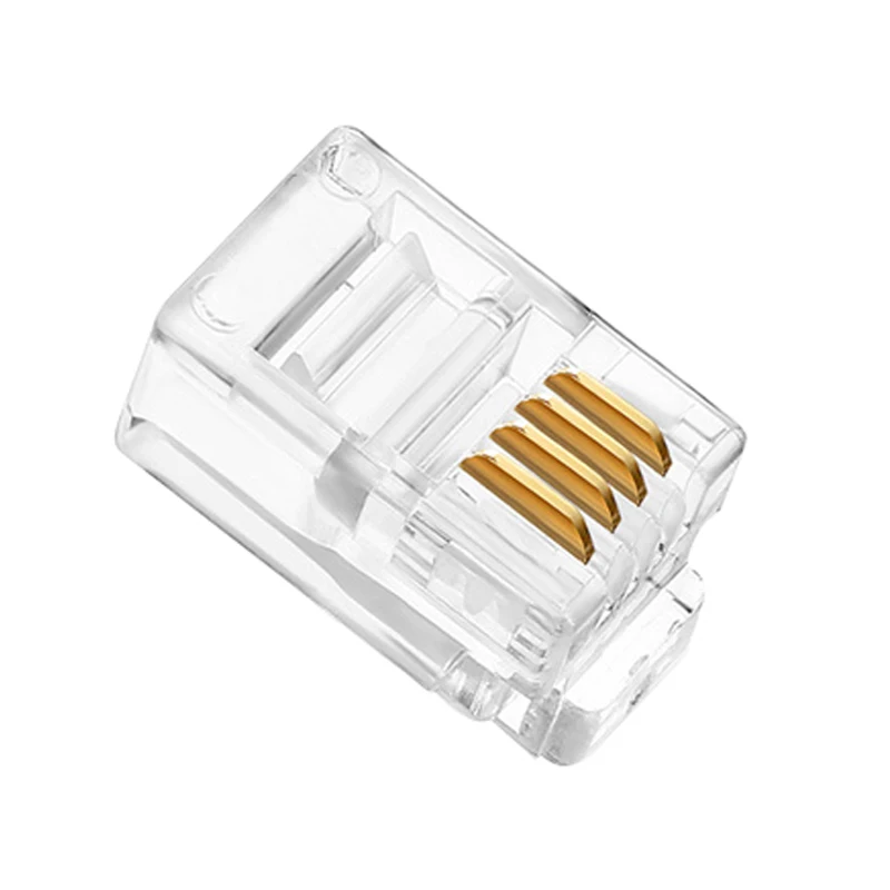 ESCAM Cat5 Cat5e RJ45 Netwerk Connector 8P8C Modulaire Ethernet Kabel Hoofd Plug Vergulde Crimp Netwerk RJ45 Connector Crystal