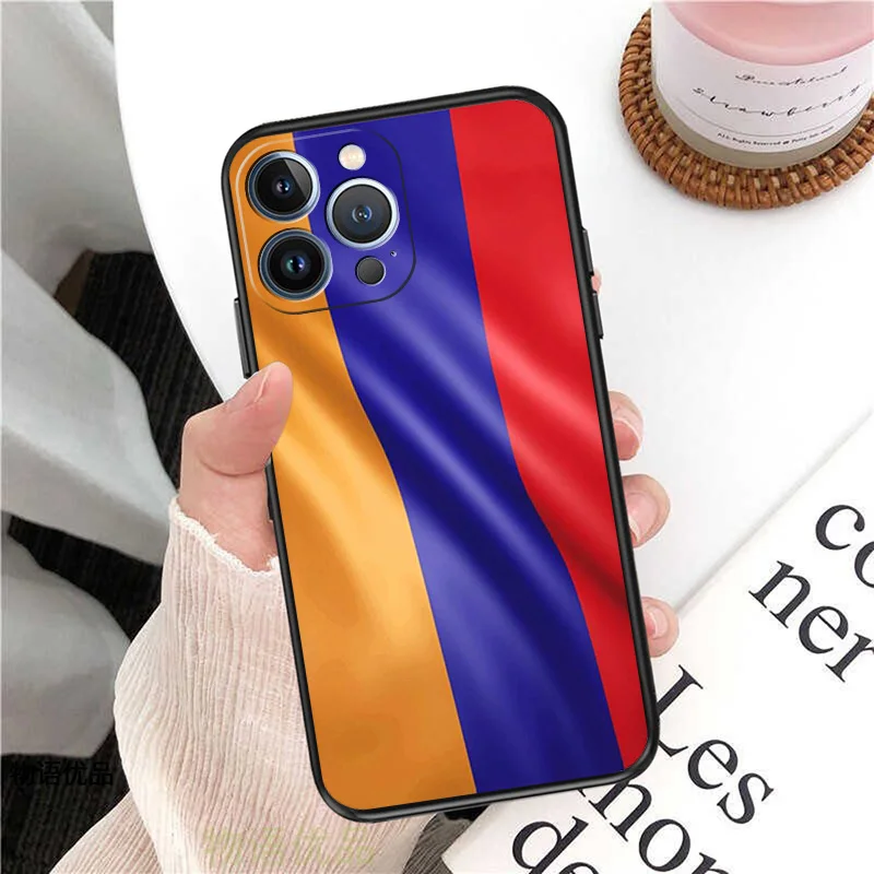 Ultra Thin Matte Soft Russia Armenia Flag Phone Case For iPhone 16Pro 15 14 13 12 Mini 11 16 Pro Max 7 8 Plus XR SE Cover