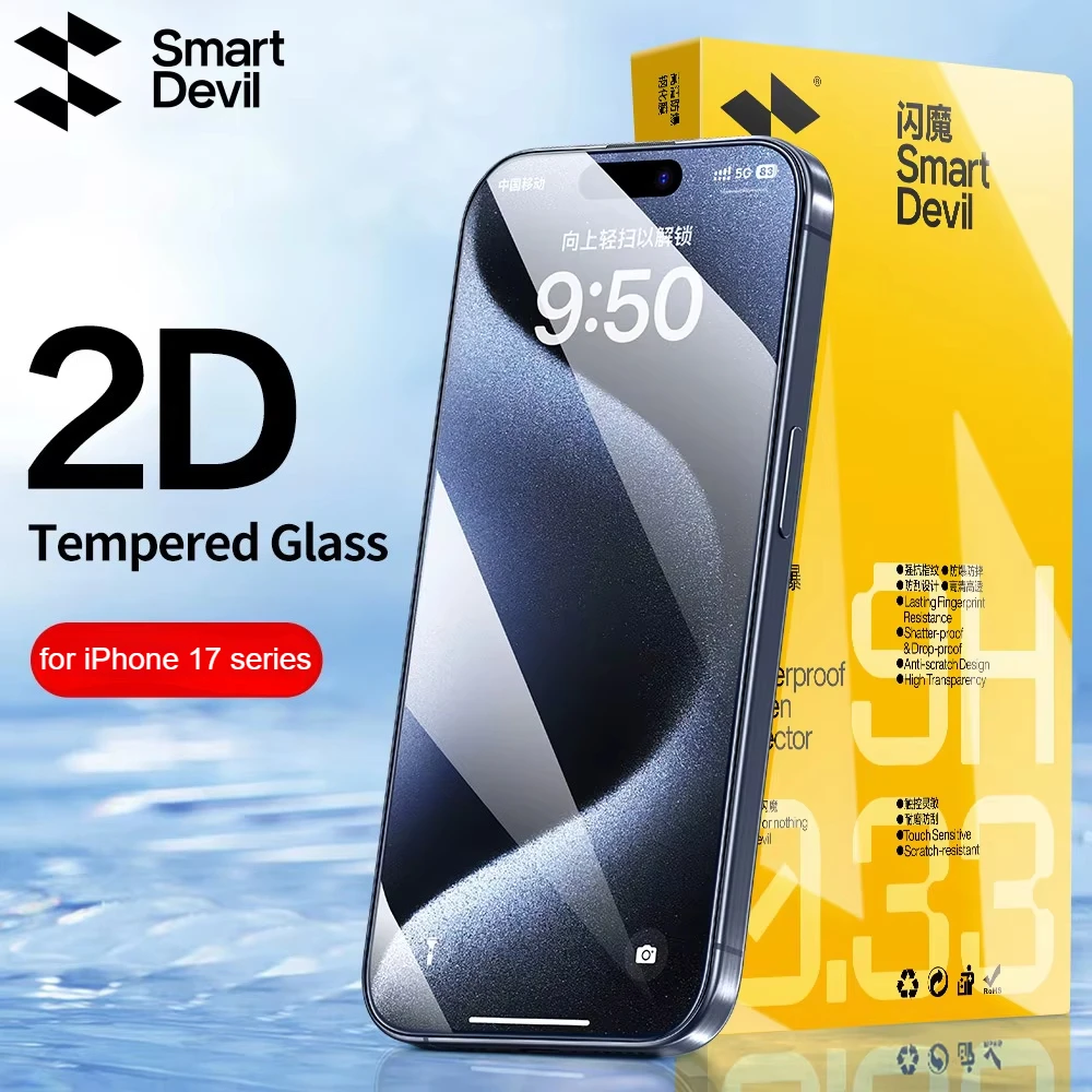SmartDevil Screen Protector for iPhone 17 Pro Max 17 Air 17 16 Pro Max 15 14 13 15Pro Tempered Glass Non-full Cover Front Film