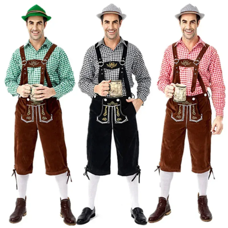 Мужской Октоберфест Lederhosen Баварский Октоберфест немецкий пивной костюм подтяжки шорты мужские Хэллоуин косплей Out NM261
