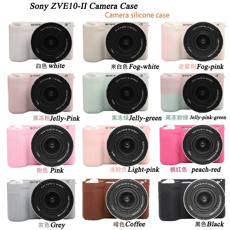 

Silicone Camera Case Rubber Cover For Sony ZVE10 II ZVE10 Mark ii ZV-E10 II Texture model