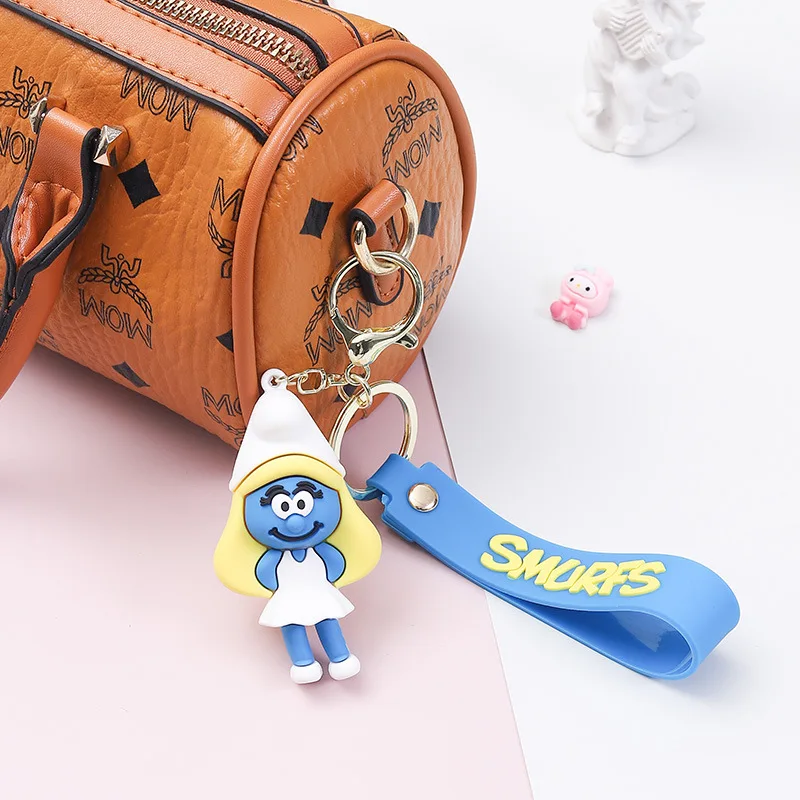 2025 Minso Creative Smurf keychain pendants, car keychain pendants, exquisite schoolbag decorations, small gifts