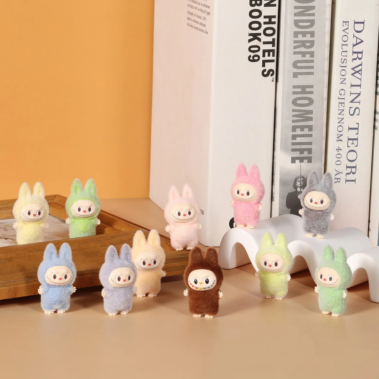 

Labubu Series Mini Flocking Doll Cartoon Exquisite Figures Toy Cute Collection Decoration Ornaments Kawaii Birthday Gift