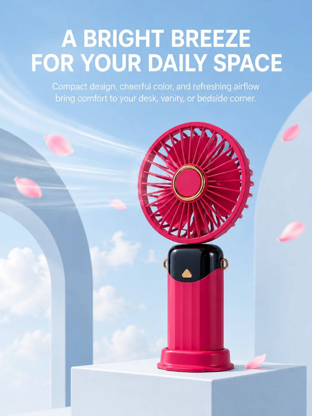 2026 Cute Neck Fan & Phone Stand 199-Speed Portable Fan with LED Flashlight & Battery Display Multi-Color Handheld Fan for Outdo
