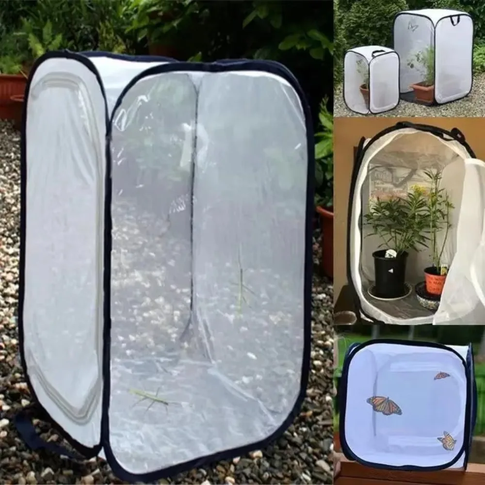 Durable Pop-up Butterfly Habitat Collapsible Outdoor Insect Cage Practical Mesh Cages Plant Greenhouse Box