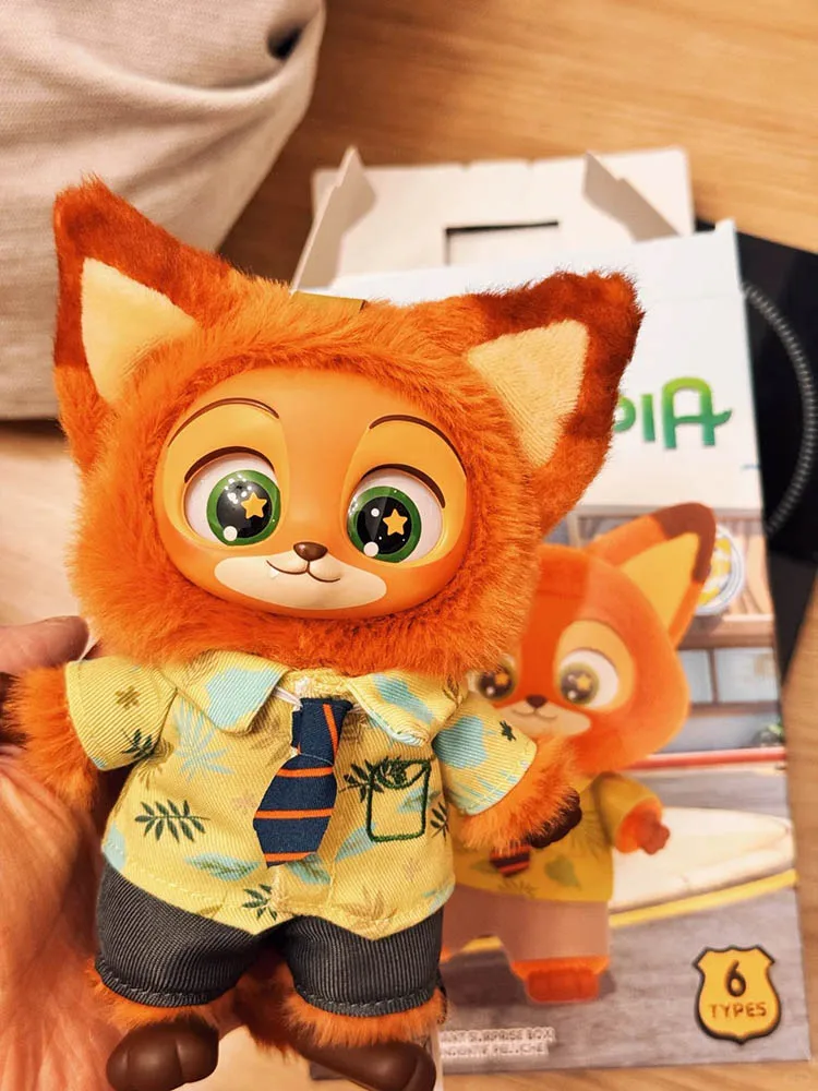 100% genuíno zootopia vinil caixa cega figuras conjunto judy hopps nick wilde colecionável decoração de mesa presente