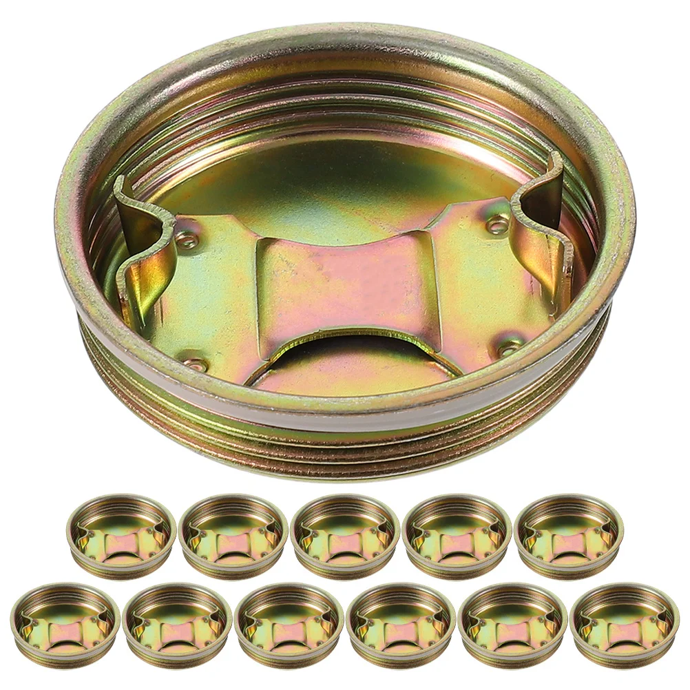 

12Pcs Spiral Drum Caps Heavy-Duty Iron Oil Drum Cover Secure Fit Bung Cap Set for Daily Use Containers Barrel Lid