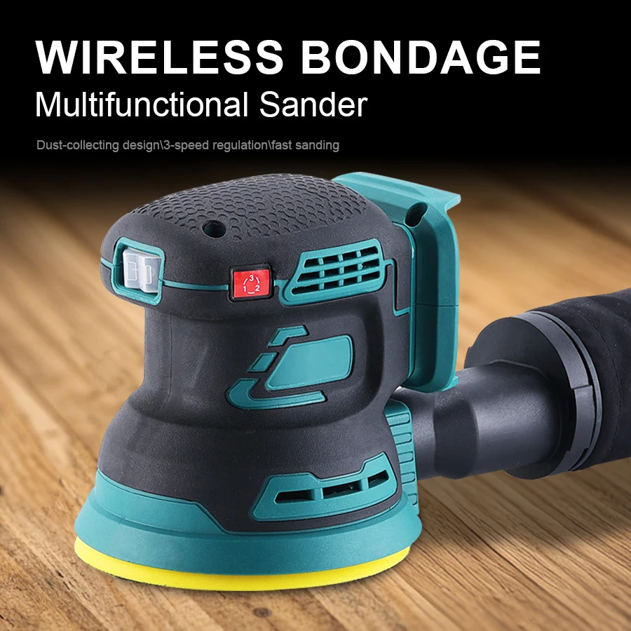 

Mini Electric Sander 125mm 3-Speed Adjustable Wood Grinder Polishing Sanding Machine for Makita (No Battery)
