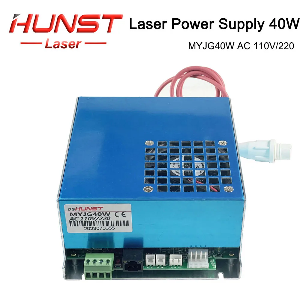 Imagem -02 - Huntt Myjg40w Co2 Gerador de Energia a Laser 110v 220v com Porta Lcd Corrente de Exibição para Gravador a Laser 40w