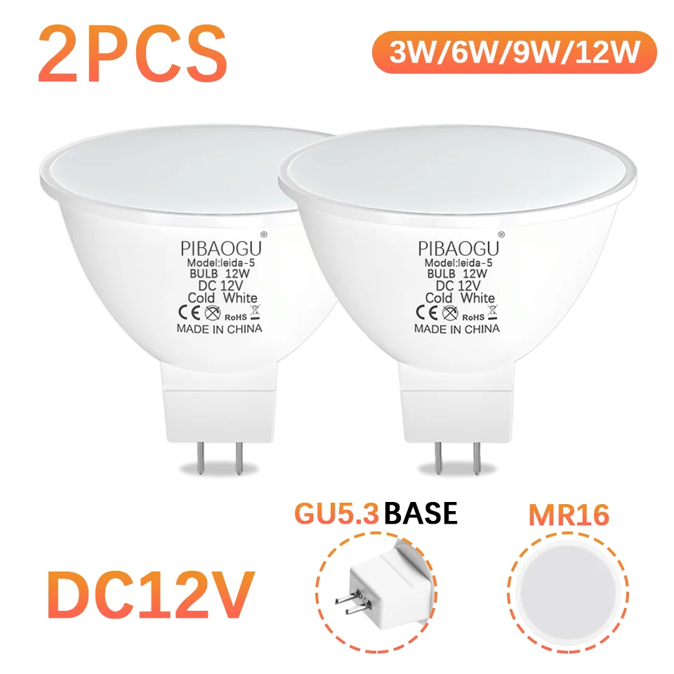

MR16 GU5.3 Светодиодные прожекторы Светодиодные лампы DC12V 3W 6W 9W 12W Светодиодные комнатные светильники GU5.3 MR16 Прожекторы для дома Гостиная Спальня
