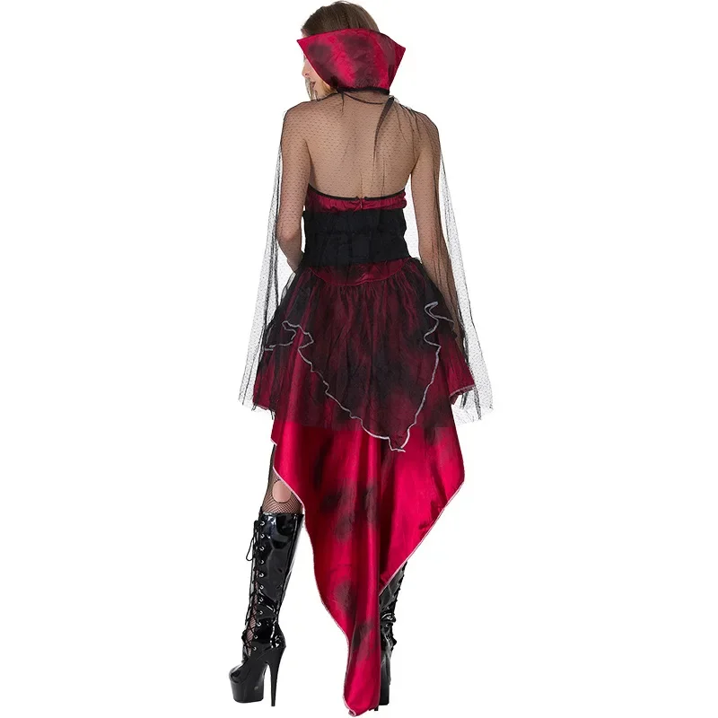 Vampire Costume Halloween Party Gothic Bloody Countess Fancy Dress For Adult Women