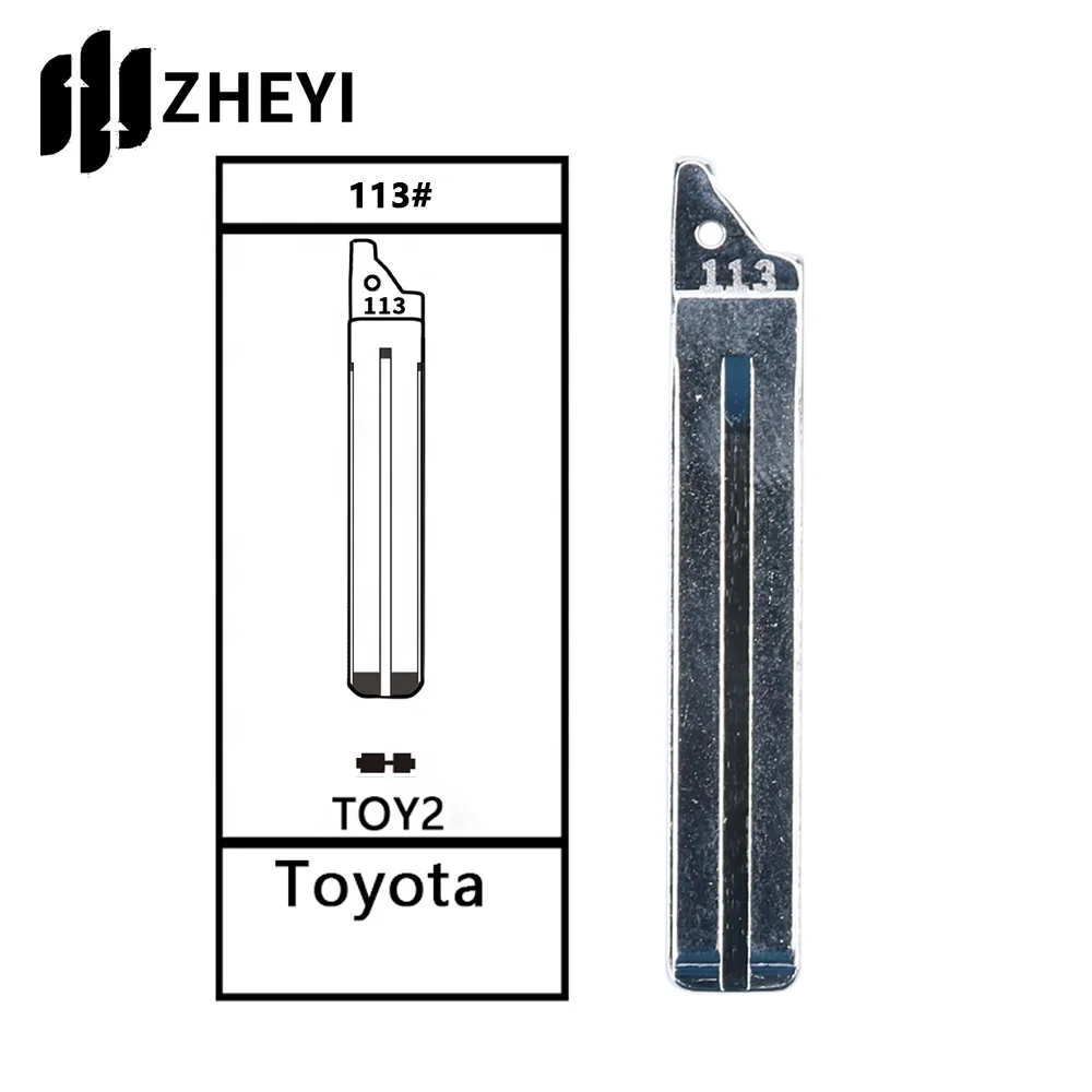 Toy2 113 # universal uncut remotos flip chave lâmina para toyota original toy2 113 # em branco chave lâmina sem cortes para carro chave de controle remoto chave