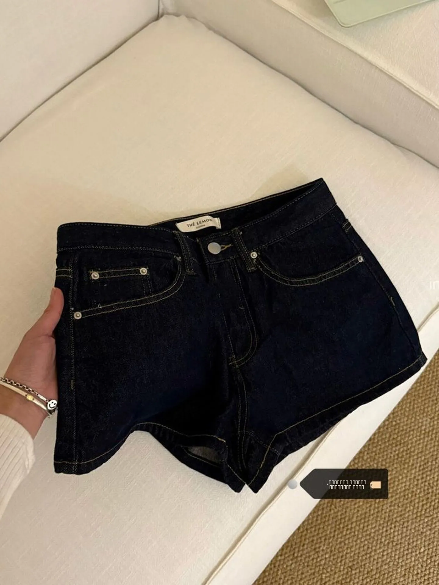 

Джинсовые шорты Deep Blue Retro Hot Girl с высокой талией, женские, осенне-зимние, новый дизайн, А-силуэт, широкие штанины, модные шорты-бермуды