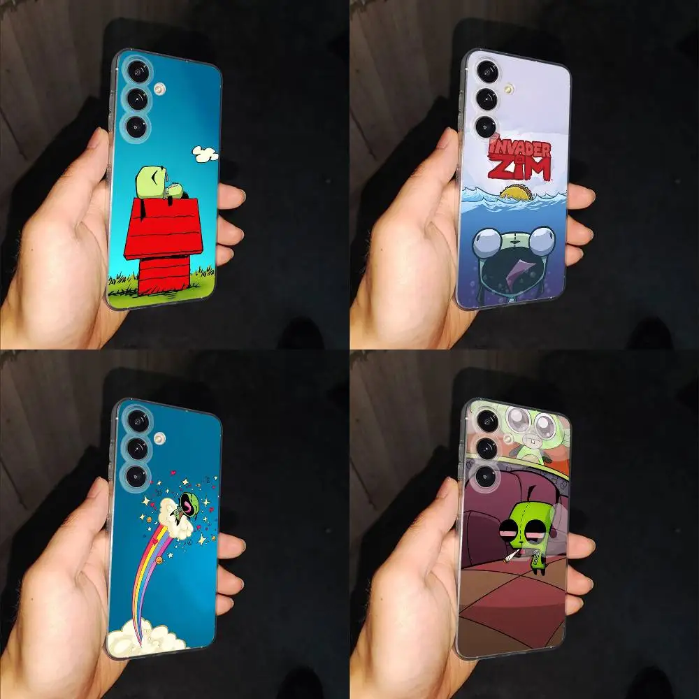 

Funny I-Invader Zim Cartoon Phone Case For Samsung S24,30,21,22,23,20 FE,lite,PIus,Ultra,5G,Note,9,10 Transparent Cover