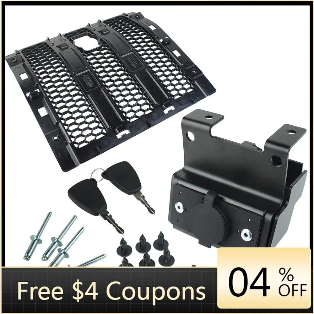 

Car Accessories Grilles Smart Locks Cover Kit for Jeep JL Wrangler 2018-19 Hood Latch Catch Lock