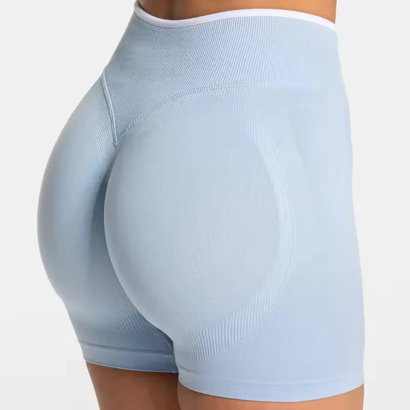 Naadloze yogashorts voor buitenkleding, heupliften en lichaamsvormende sportshorts, fitnesssportshorts