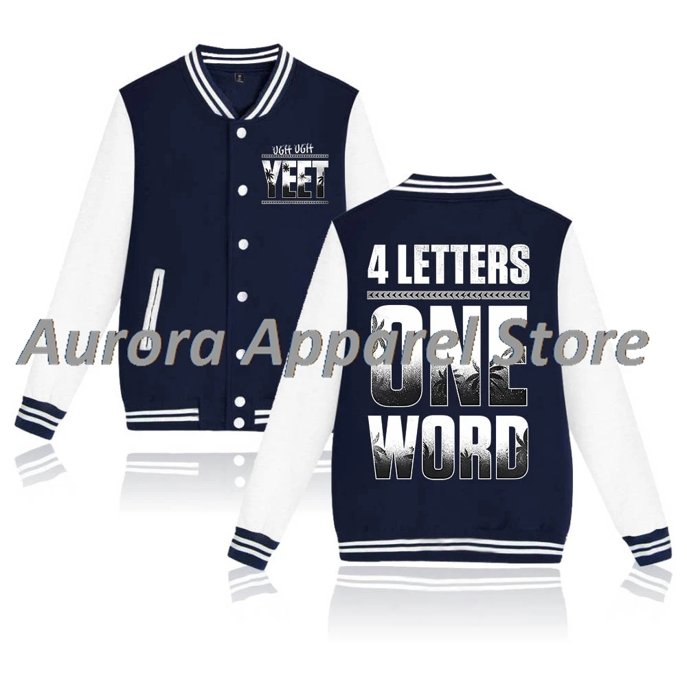 سترة بيسبول Jey Uso بأربعة حروف كلمة واحدة Merch سترة بيسبول للنساء والرجال بلوزات عصرية بأكمام طويلة