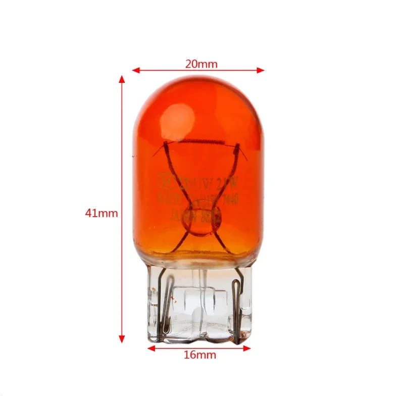 2X T20 7443 7440 Signal Light W21/5W 3800K Amber Halogen Bulb Daytime Running Lights Turn Stop Brake Tail Bulb DRL Bulbs