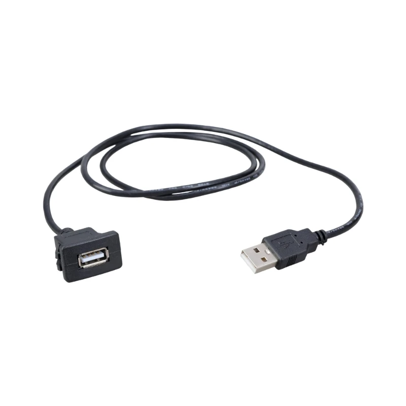 Panel Mount USB2.0 Male Female Extension Cable 1 Meter for Vehicle Electronics