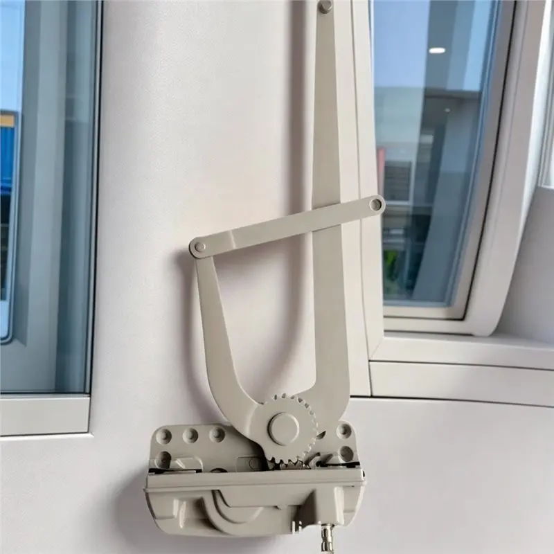 T24C Manual Casement Window Opener, Dual Arm Crank Handle Window Operator, Heavy Duty Casement Window Opening Hardware