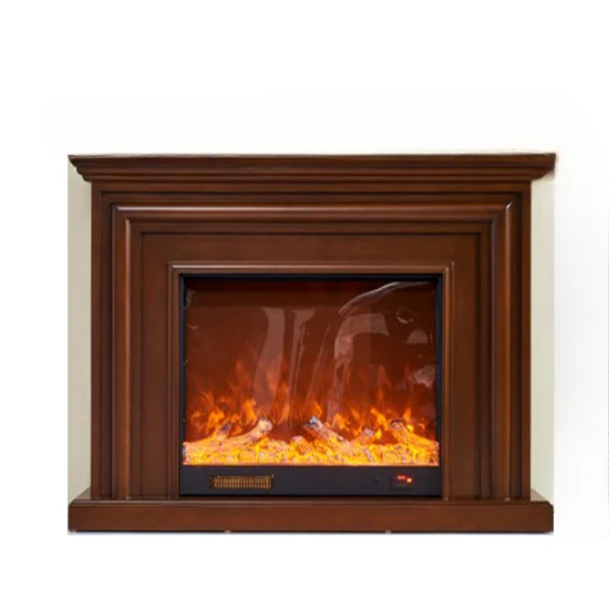 European Style Fireplace Set Wooden Mantel W150cm Electric Insert Firebox Living Room Heater