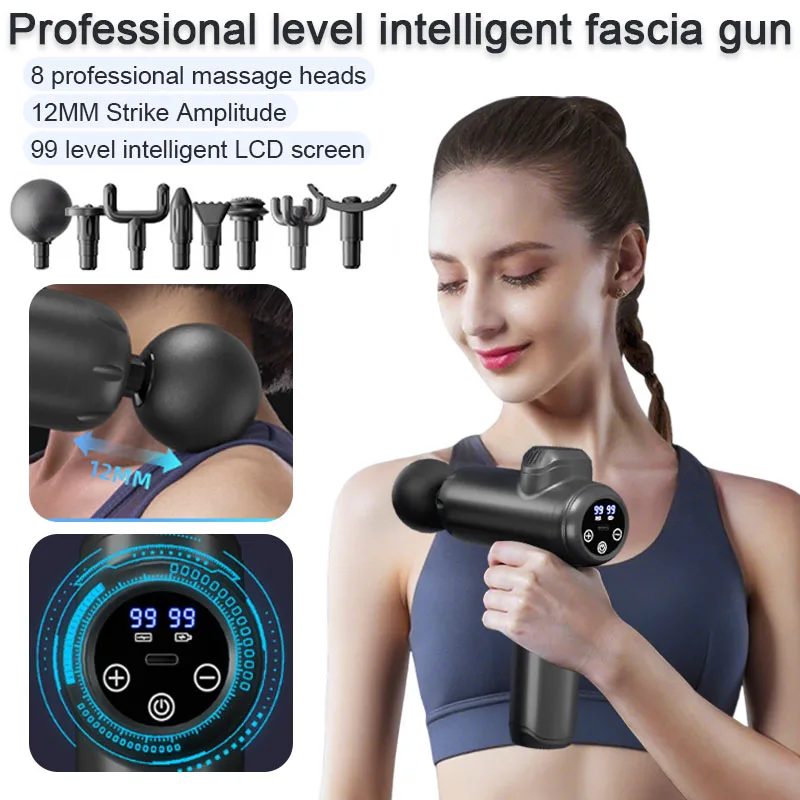 

Профессиональный ЖК-дисплей с интеллектуальным экраном, фасциальный пистолет, многофункциональный домашний мини-массажер для фитнеса и релаксации для мышц