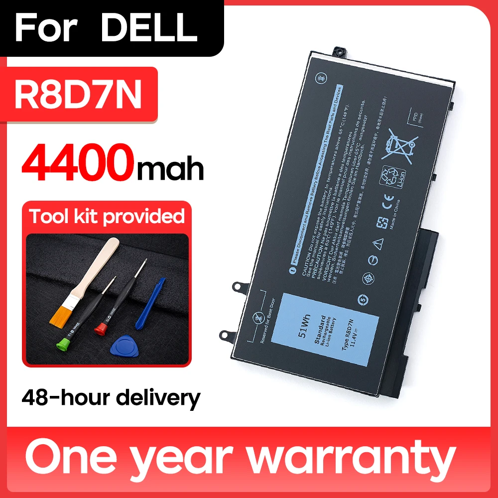 

BNN R8D7N 4400mAh/51Wh Laptop Battery 5400 5410 5500 for Dell Latitude 3540 3550 Inspiron 7590 7591 2-in-1 Series
