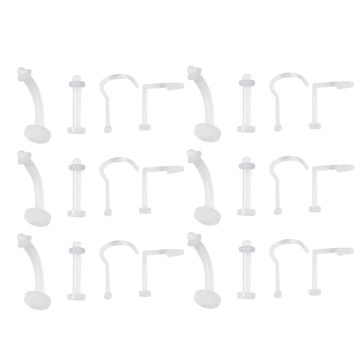 

40 Pcs Acrylic Earrings Nostril Piercing Industrial Nose Piercings Art Jewelry Stud Puncture