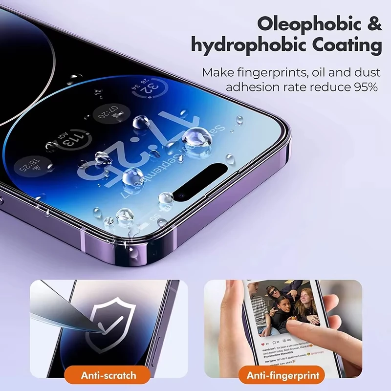 1-5 Stück HD-Fingerabdruck-Entsperr-Displayschutzfolie für Xiaomi 17 Pro Max 17 17 15, gehärtetes Glas, vollständige Abdeckung – Detail 4