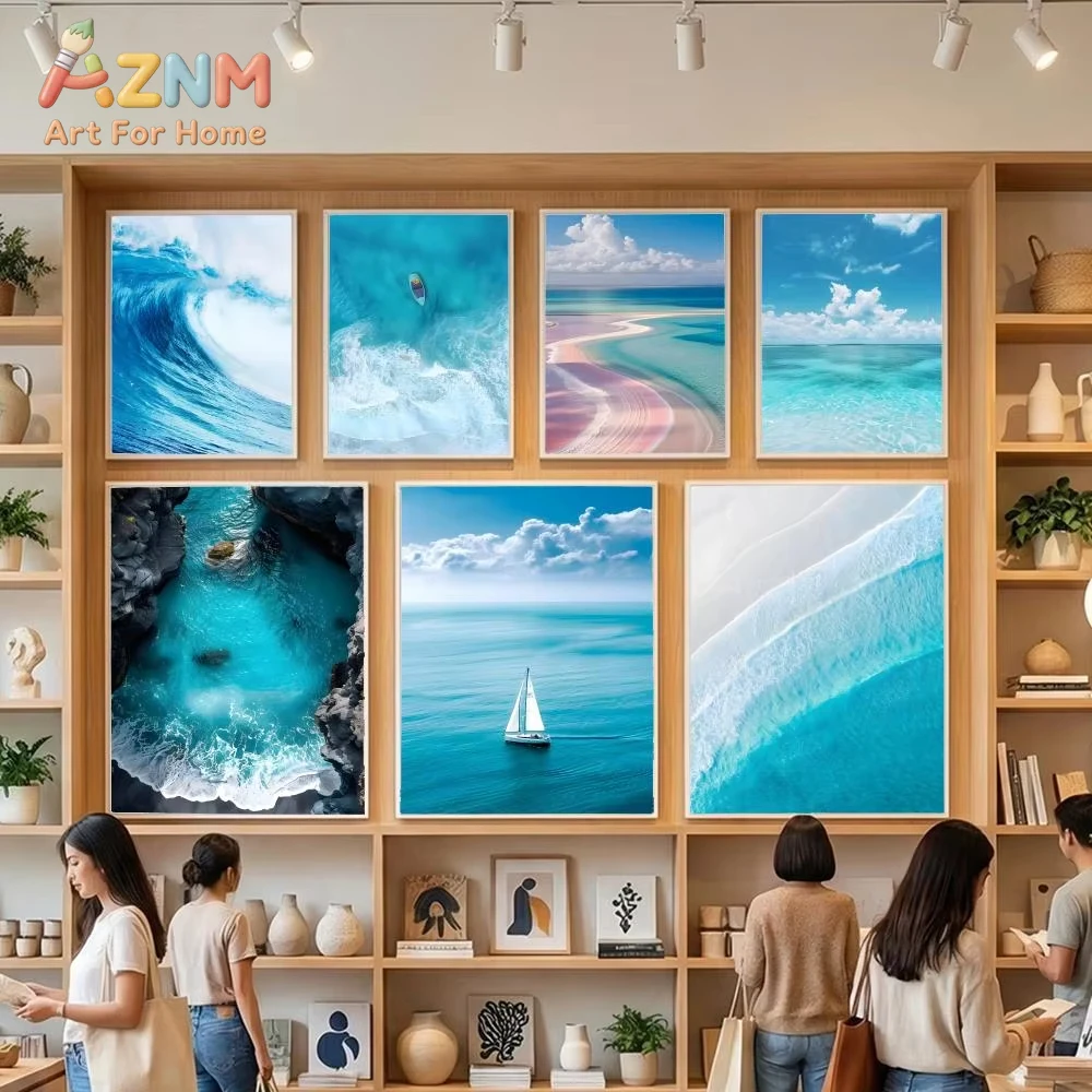 

1 шт. постер с изображением пляжа и океанских волн, украшение для дома и комнаты